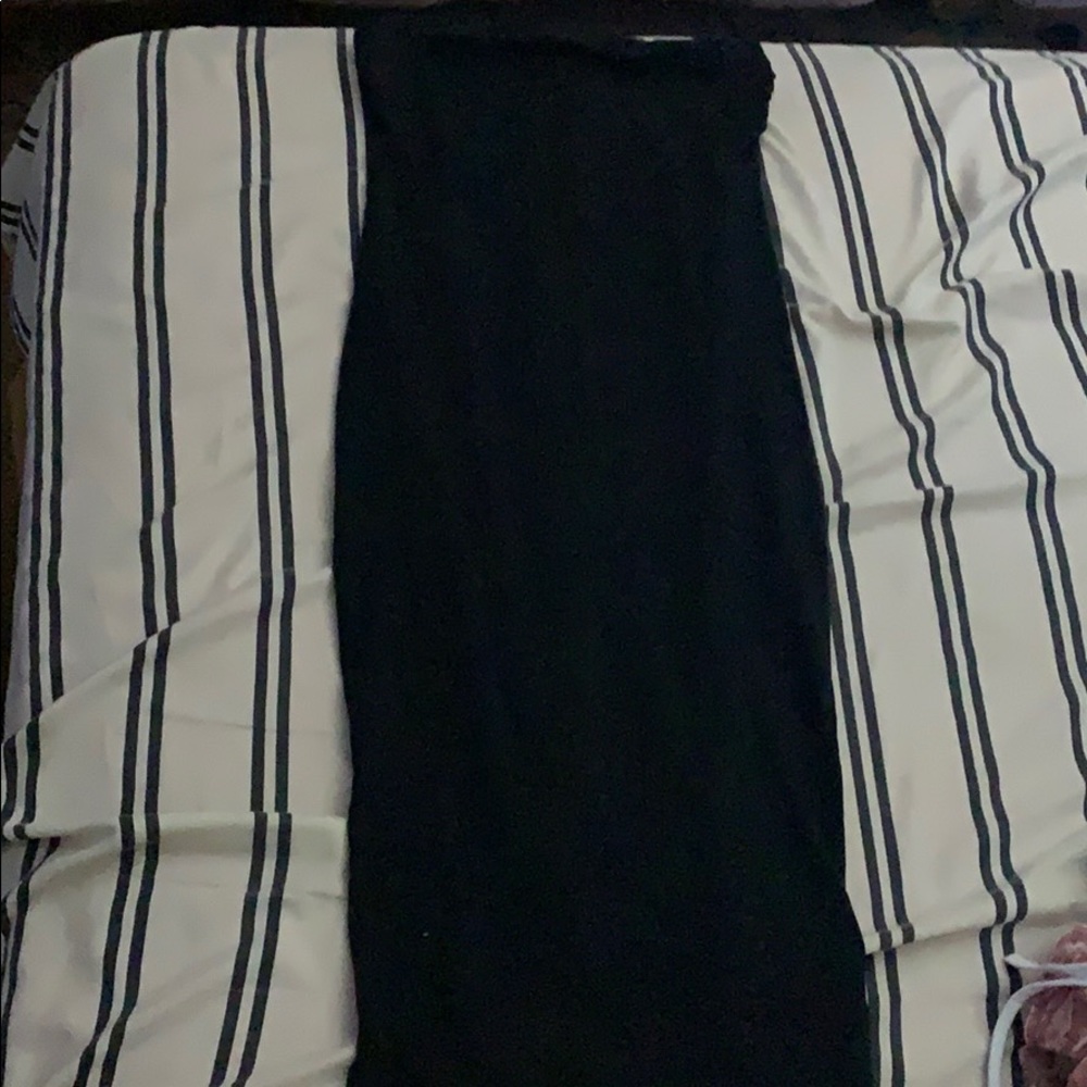 Black strapless dress